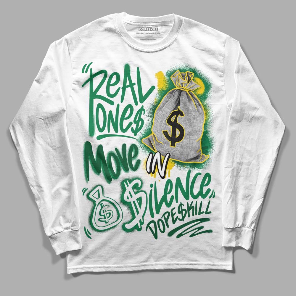 Green Collection superstreetwear Long Sleeve T-Shirt Real Ones Move In Silence Graphic