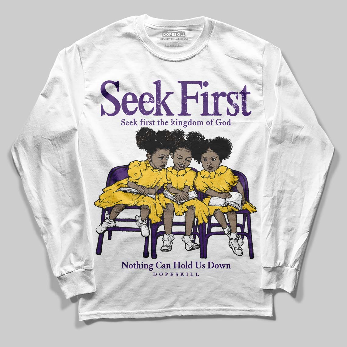 Field Purple 12s superstreetwear Long Sleeve T-Shirt New Seek First Graphic
