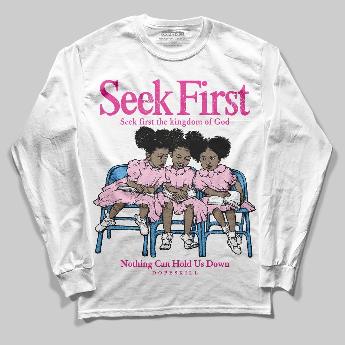 Pink Collection superstreetwear Long Sleeve T-Shirt New Seek First Graphic