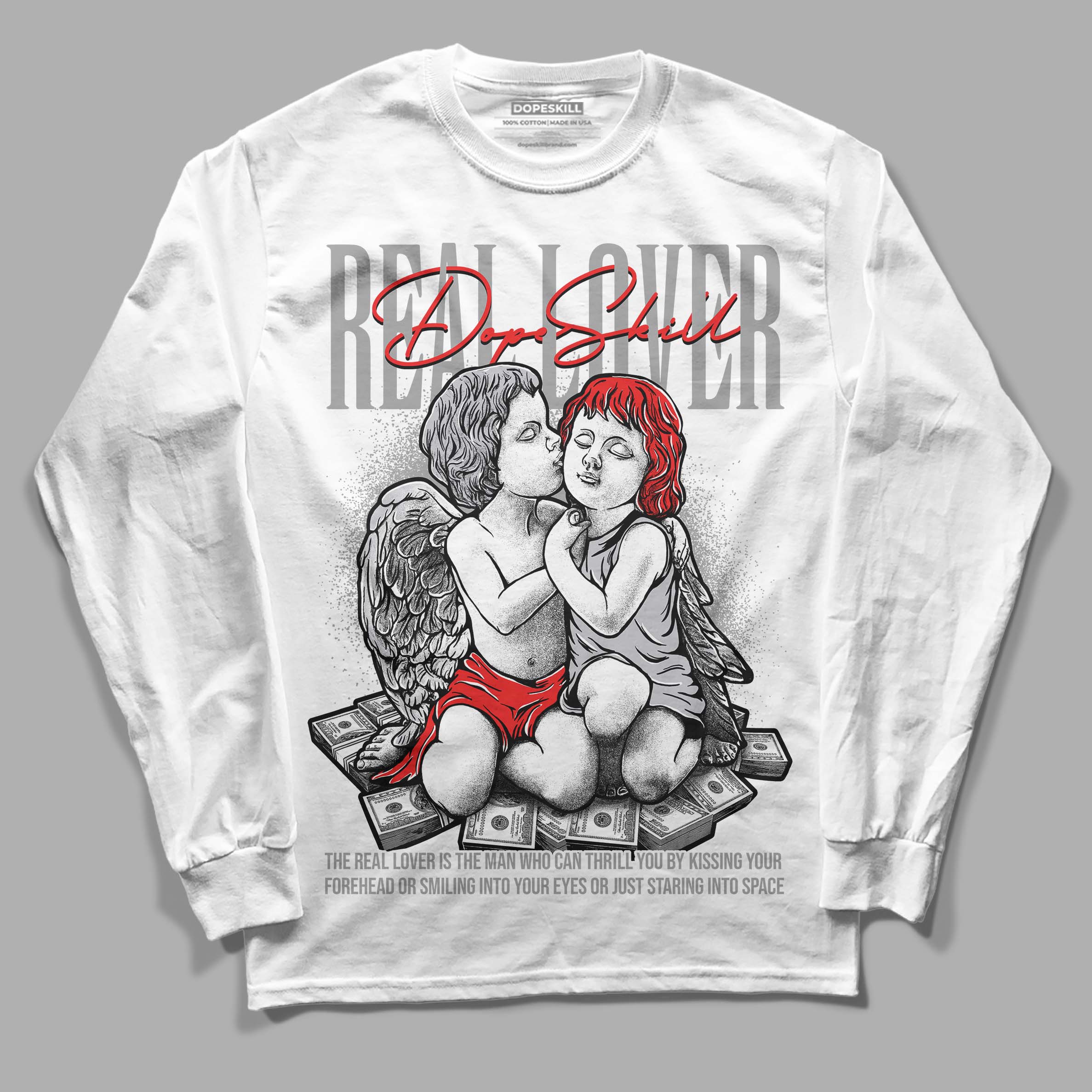 Grey Collection superstreetwear Long Sleeve T-Shirt Real Lover Graphic