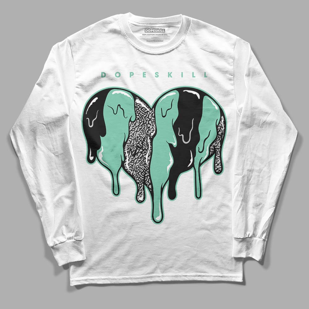 Green Glow 3s superstreetwear Long Sleeve T-Shirt Slime Drip Heart Graphic