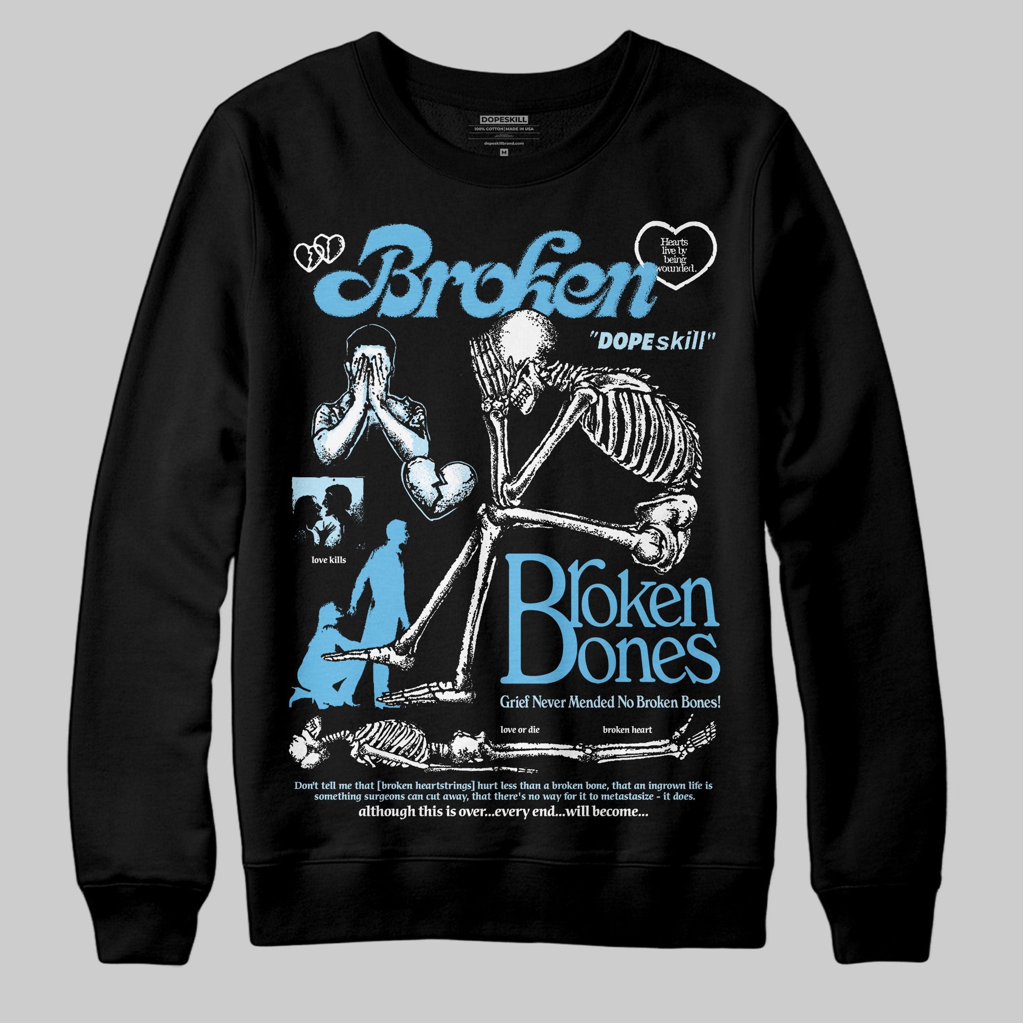 Legend Blue 11s superstreetwear Sweatshirt Broken Bones Graphic