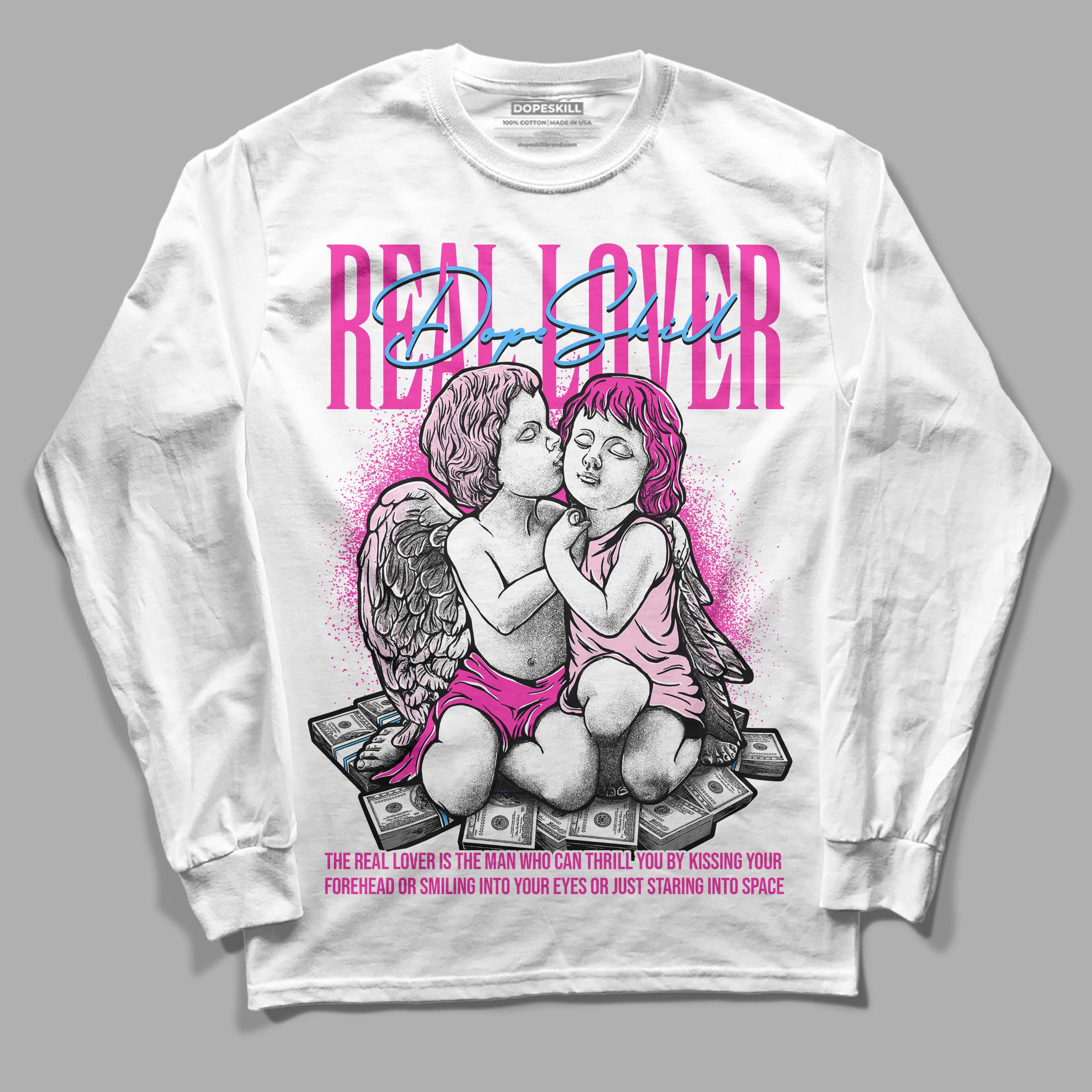 Pink Collection superstreetwear Long Sleeve T-Shirt Real Lover Graphic