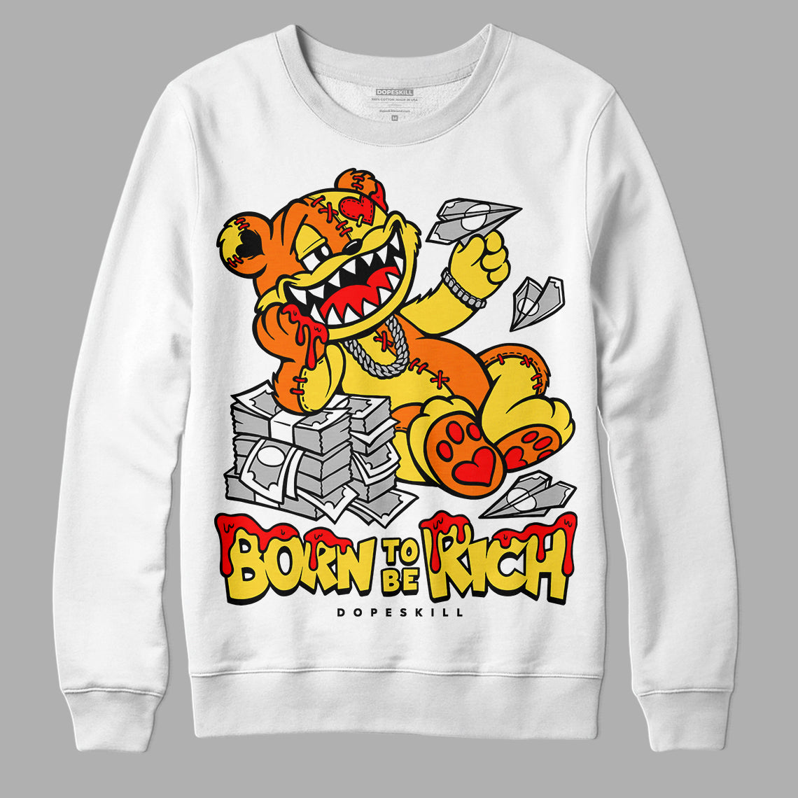 Black Tour Yellow AJ 4 Thunder superstreetwear Sweatshirt Born To Be Rich Graphic