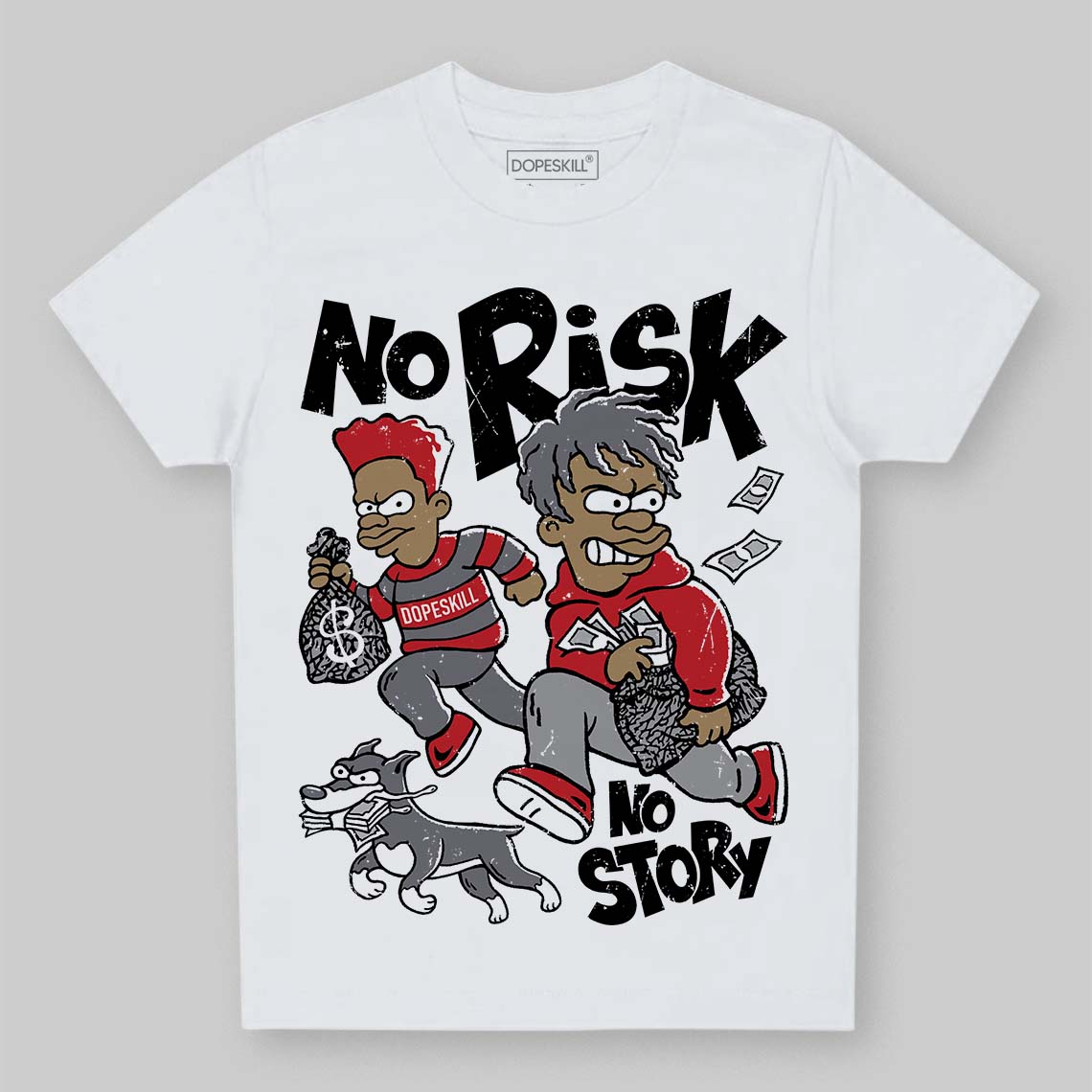 Cement Grey 3s superstreetwear Toddler Kids T-shirt No Risk No Story Graphic