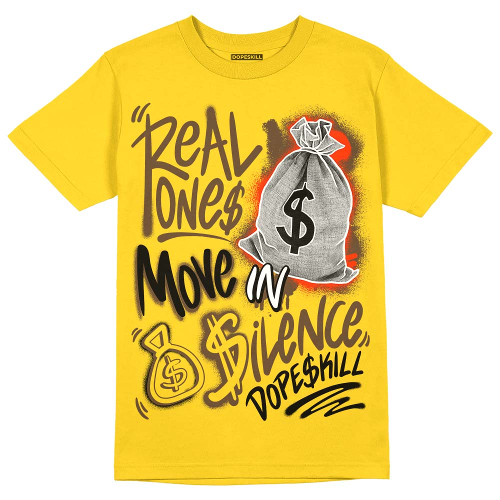 Yellow Ochre 6s superstreetwear Yellow T-shirt Real Ones Move In Silence Graphic