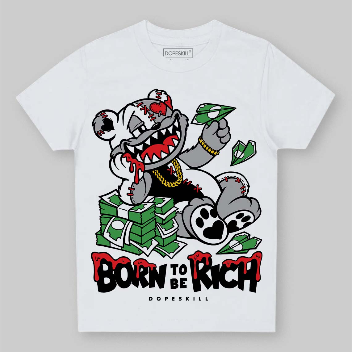 White Thunder 4s superstreetwear Toddler Kids T-shirt Born To Be Rich Graphic