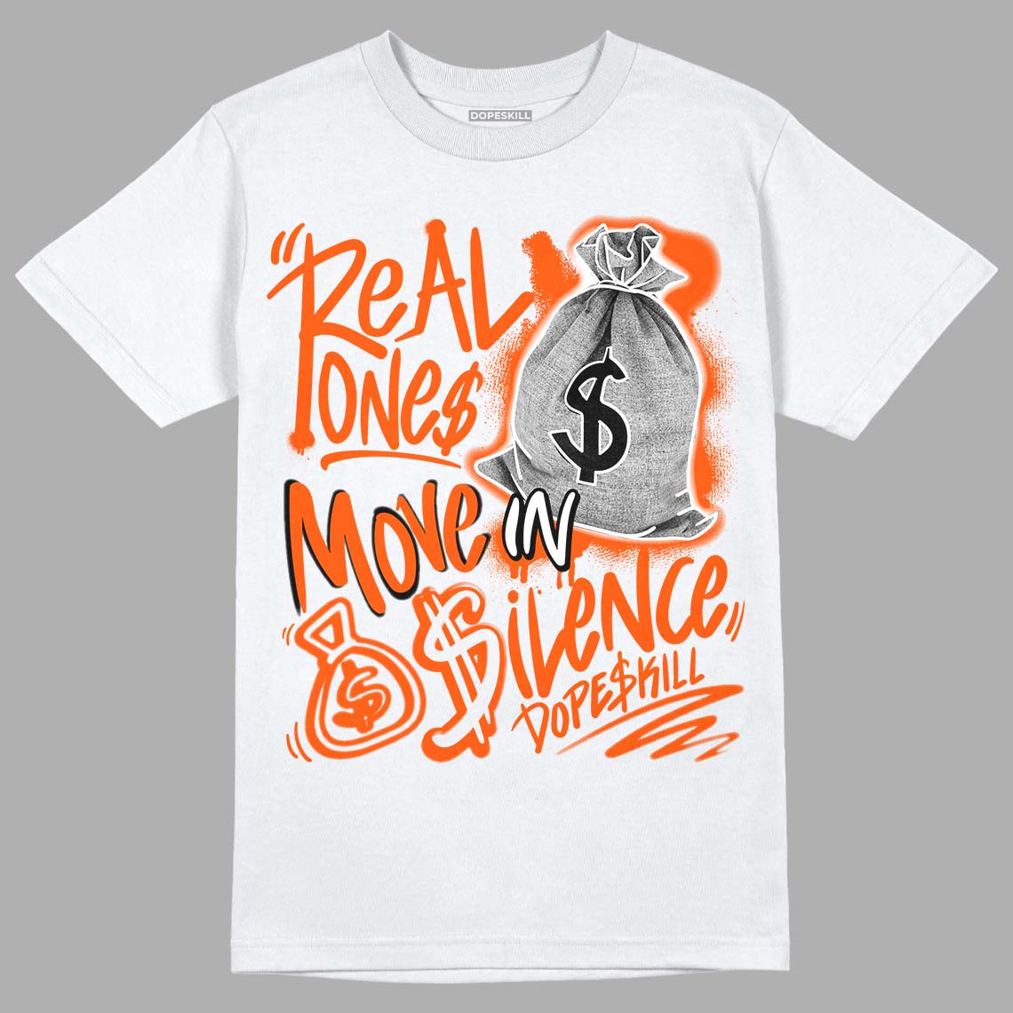 Orange Milk superstreetwear T-Shirt Real Ones Move In Silence Graphic