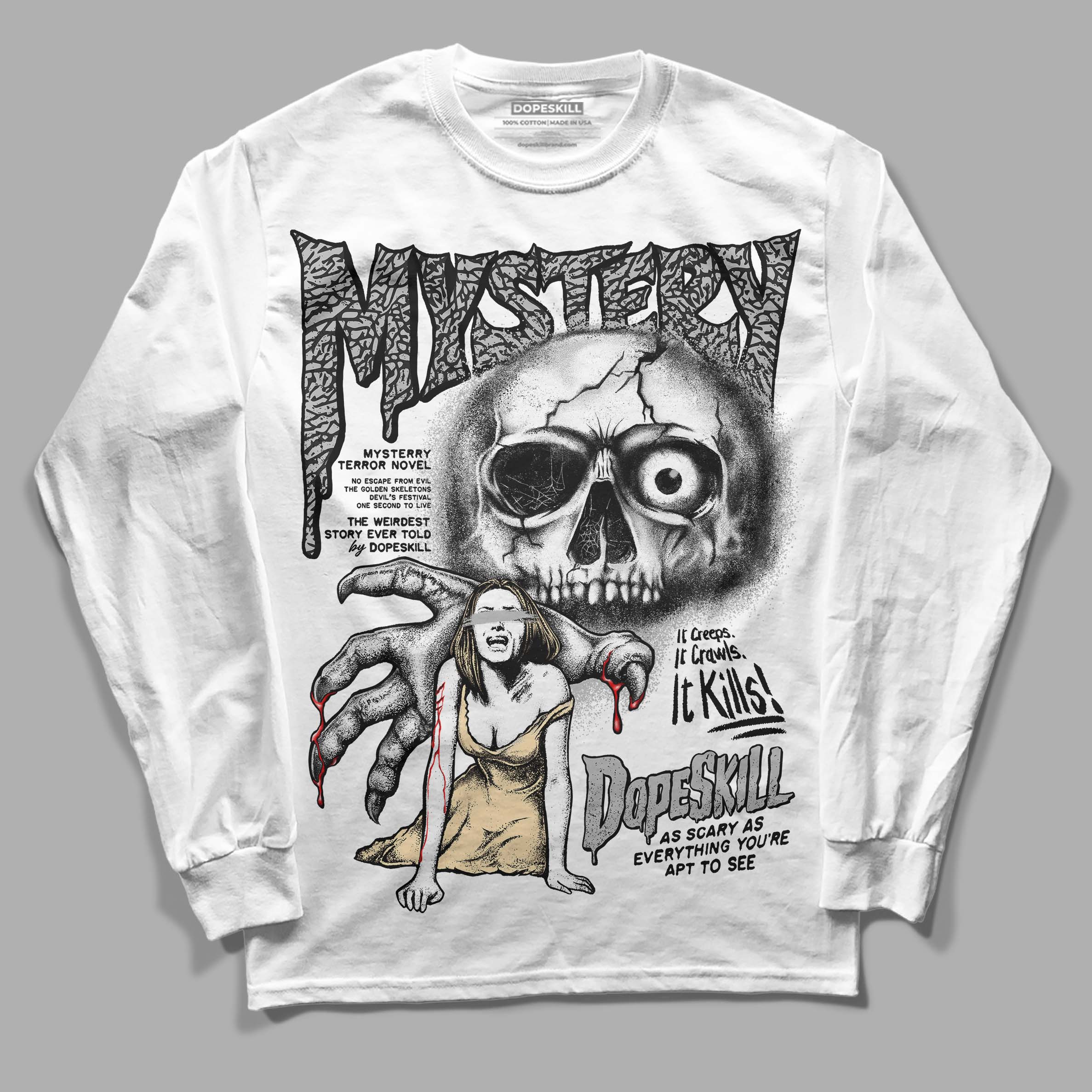 Off Noir 3s superstreetwear Long Sleeve T-Shirt Mystery Ghostly Grasp Graphic