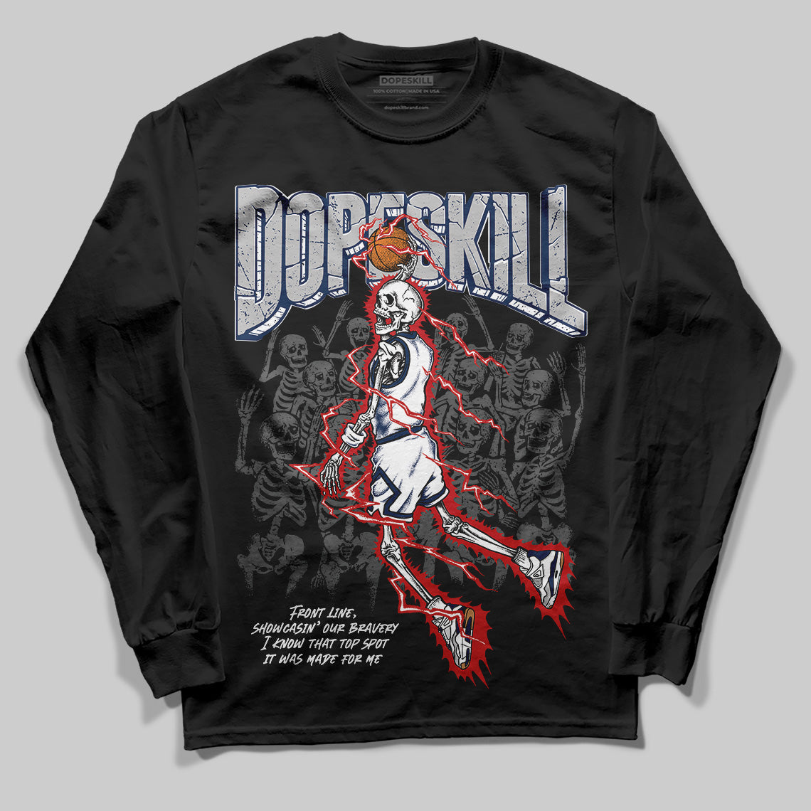 Summit White Navy 4s superstreetwear Long Sleeve T-Shirt Thunder Dunk Graphic
