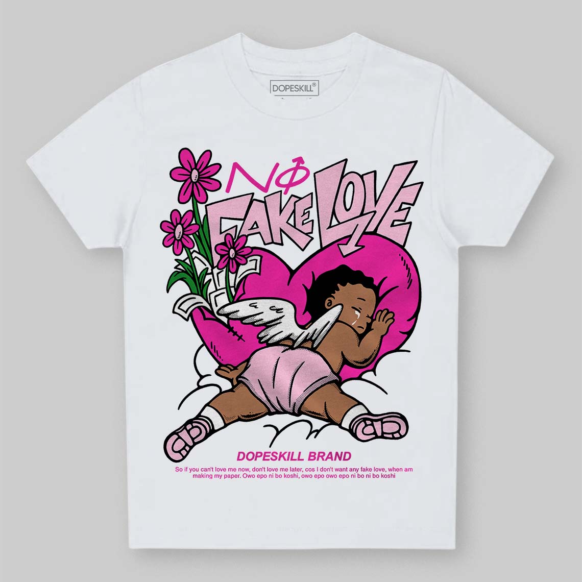 Triple Pink Dunk superstreetwear Toddler Kids T-shirt No Fake Love Graphic