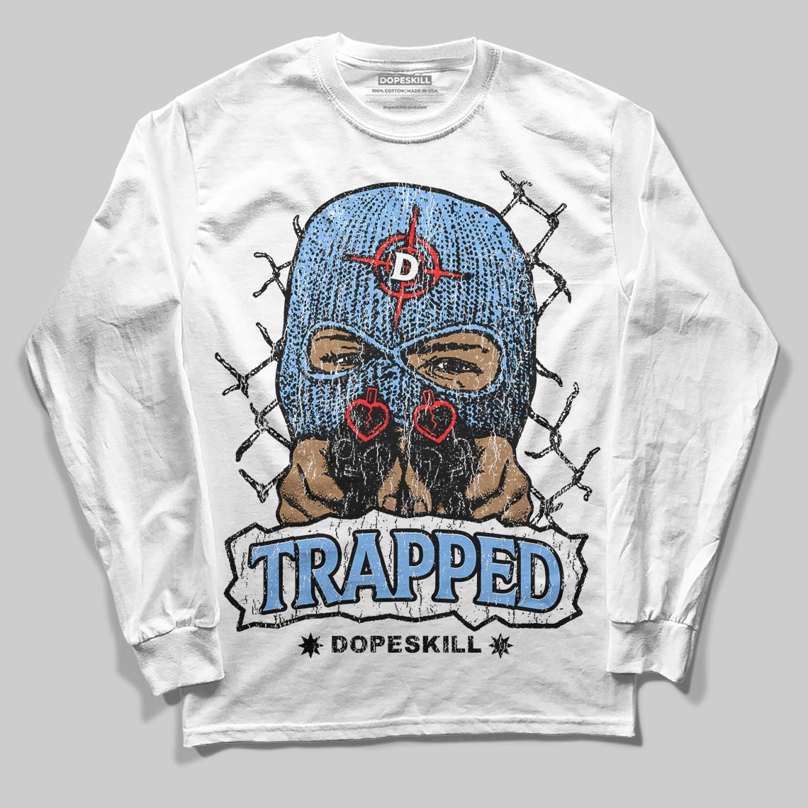 University Blue 6s superstreetwear Long Sleeve T-Shirt New Trapped Graphic