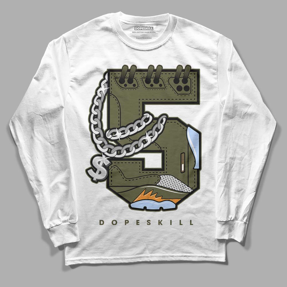Olive 5s superstreetwear Long Sleeve T-Shirt No.5 Graphic