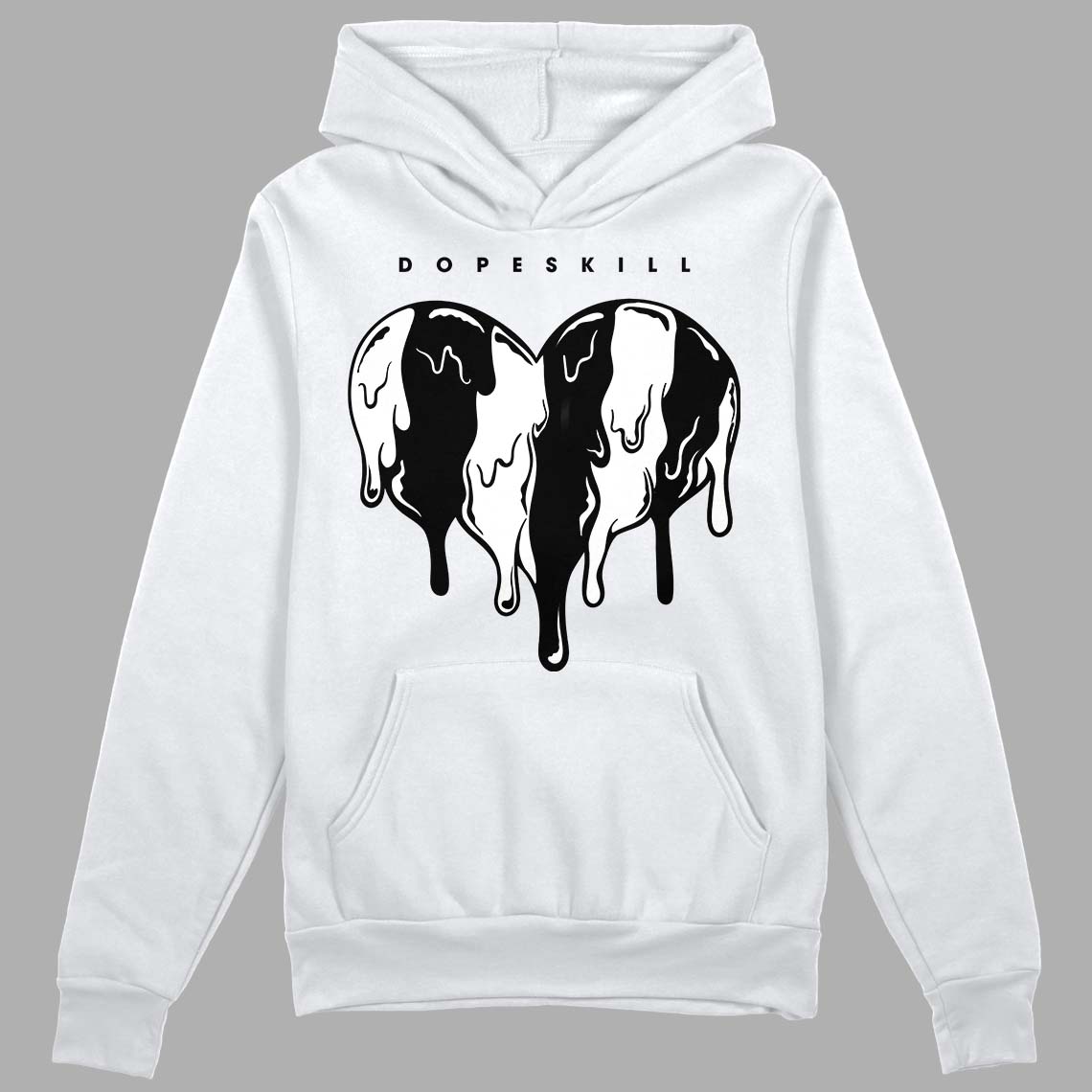 85 Black White 1s superstreetwear Hoodie Sweatshirt Slime Drip Heart Graphic