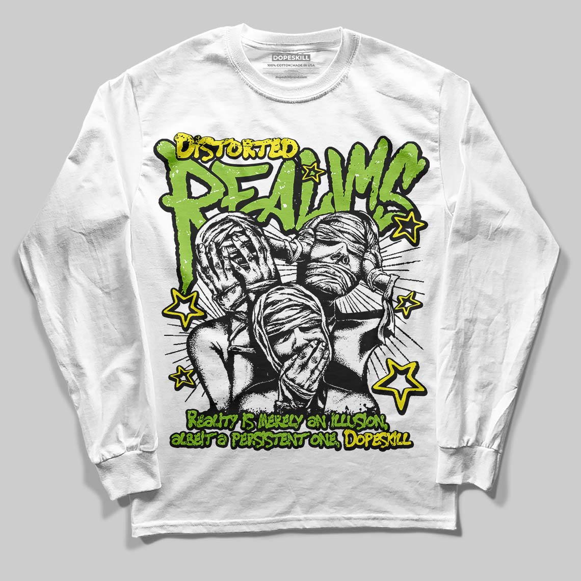 Neon Green Collection superstreetwear Long Sleeve T-Shirt Distorted Realms Graphic