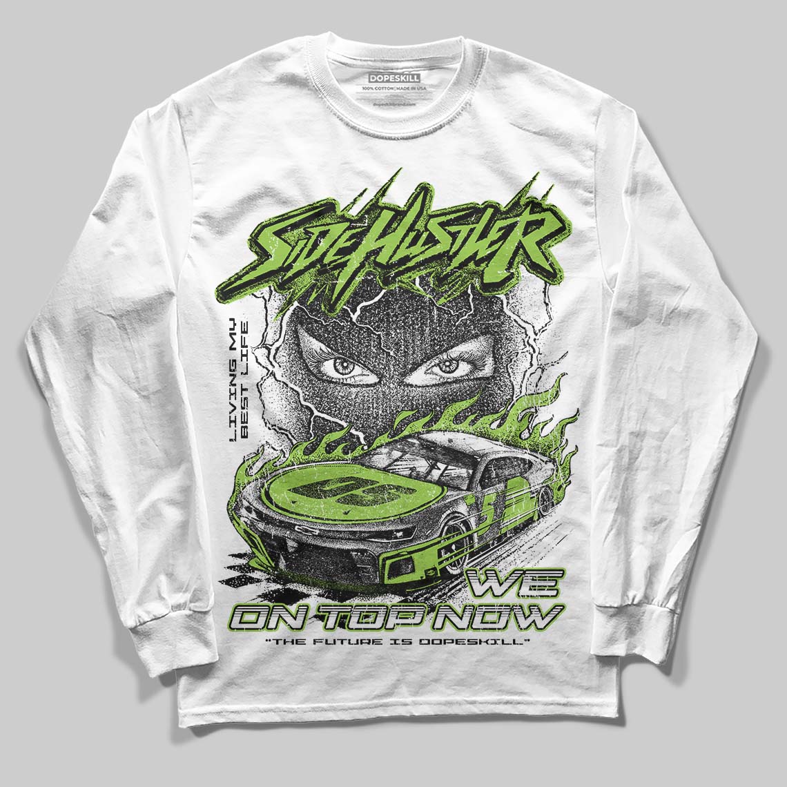 Neon Green Collection superstreetwear Long Sleeve T-Shirt New Side Hustler Graphic