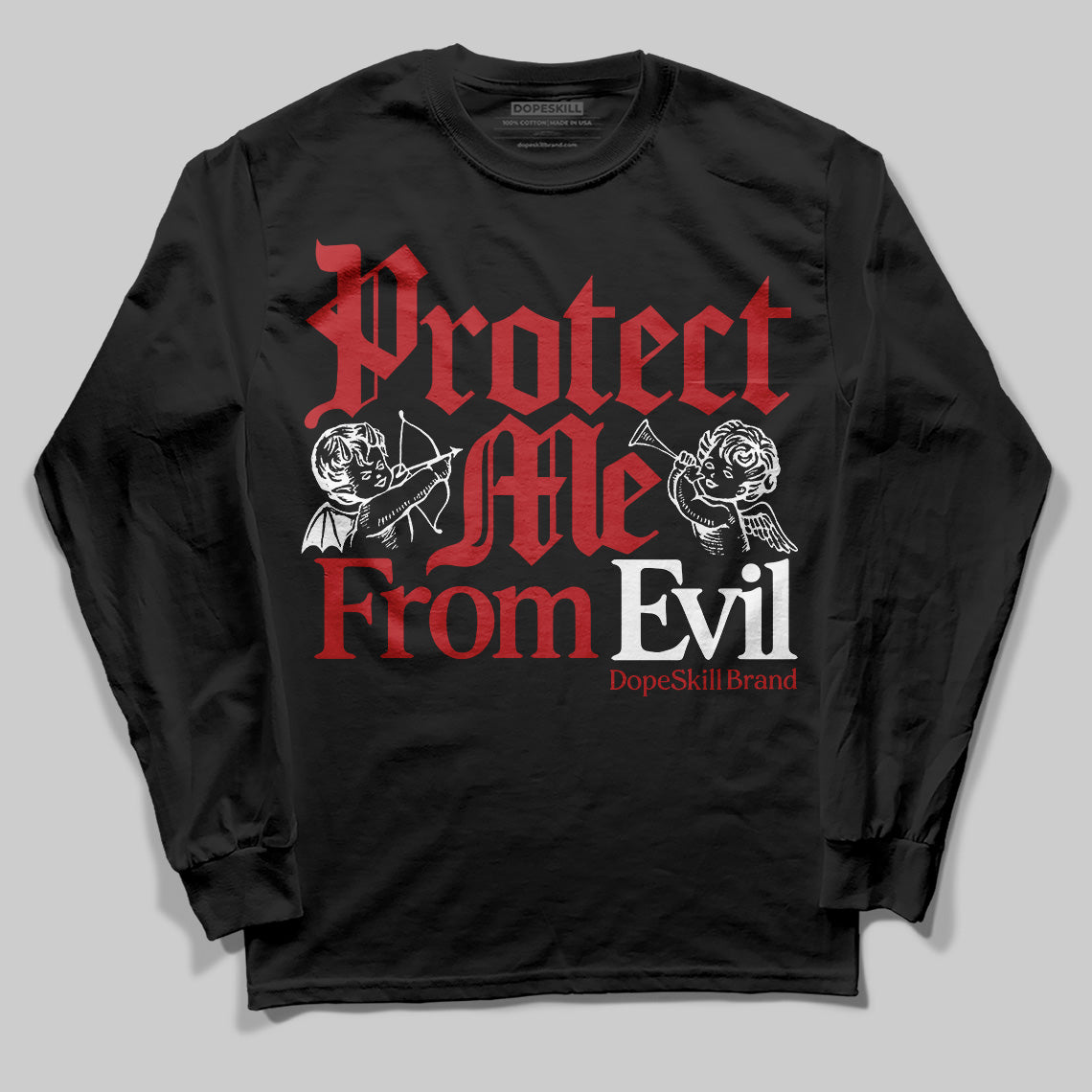 Flu Game 12s superstreetwear Long Sleeve T-Shirt Protect Me From Evil Graphic