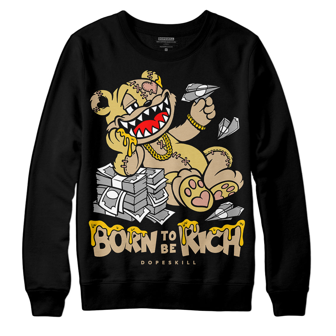 TAN Collection superstreetwear Sweatshirt Born To Be Rich Graphic