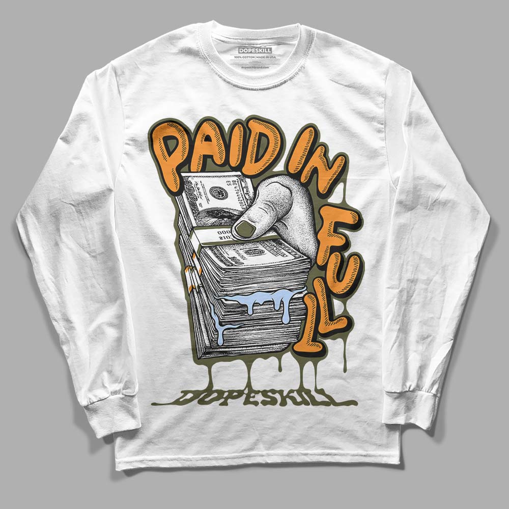 Olive 5s superstreetwear Long Sleeve T-Shirt Paid In Full Graphic