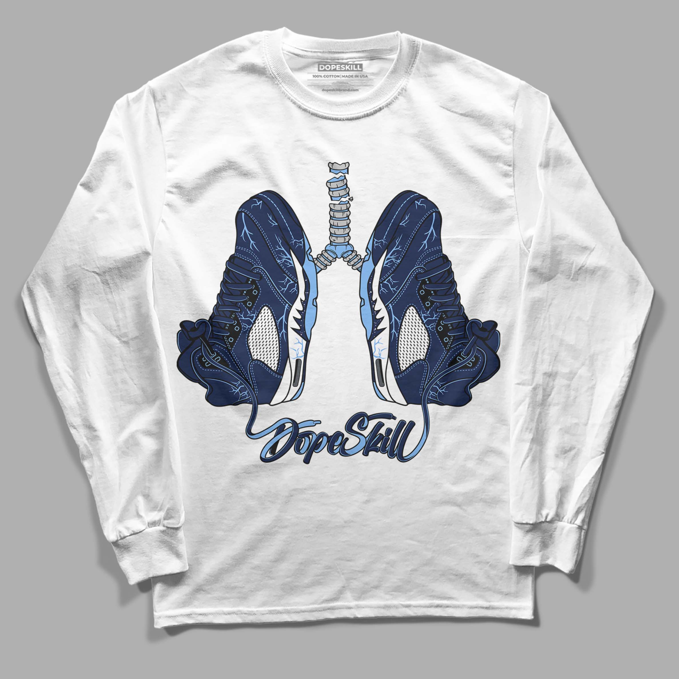 Midnight Navy 5s superstreetwear Long Sleeve T-Shirt Breathe Graphic
