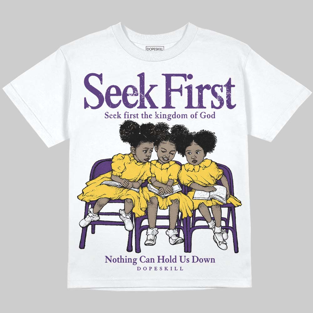 Field Purple 12s superstreetwear Oversize Print T-Shirt New Seek First Graphic