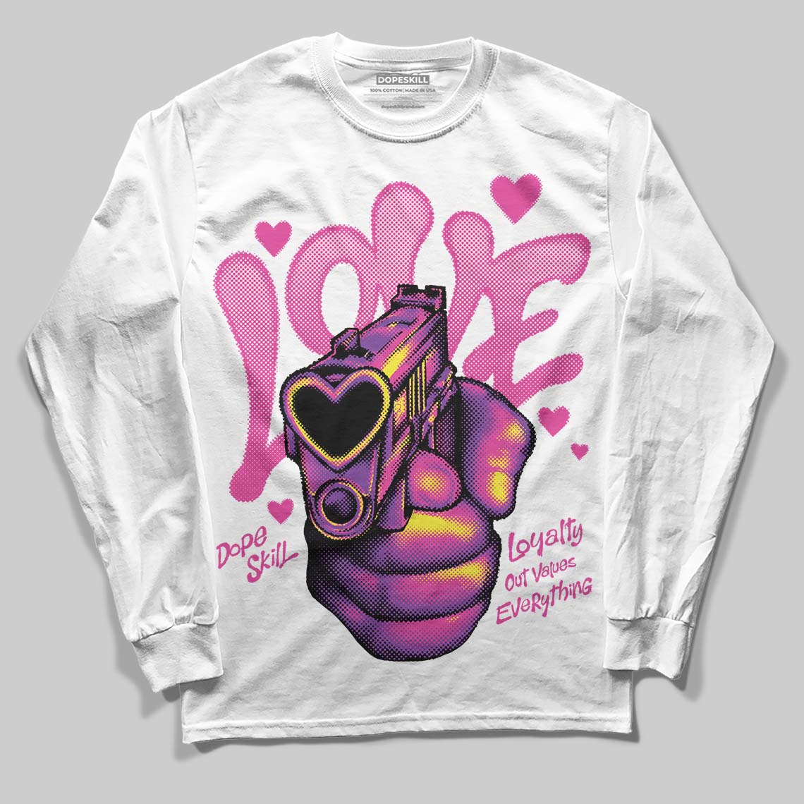 Pink Collection superstreetwear Long Sleeve T-Shirt Love Shot Graphic