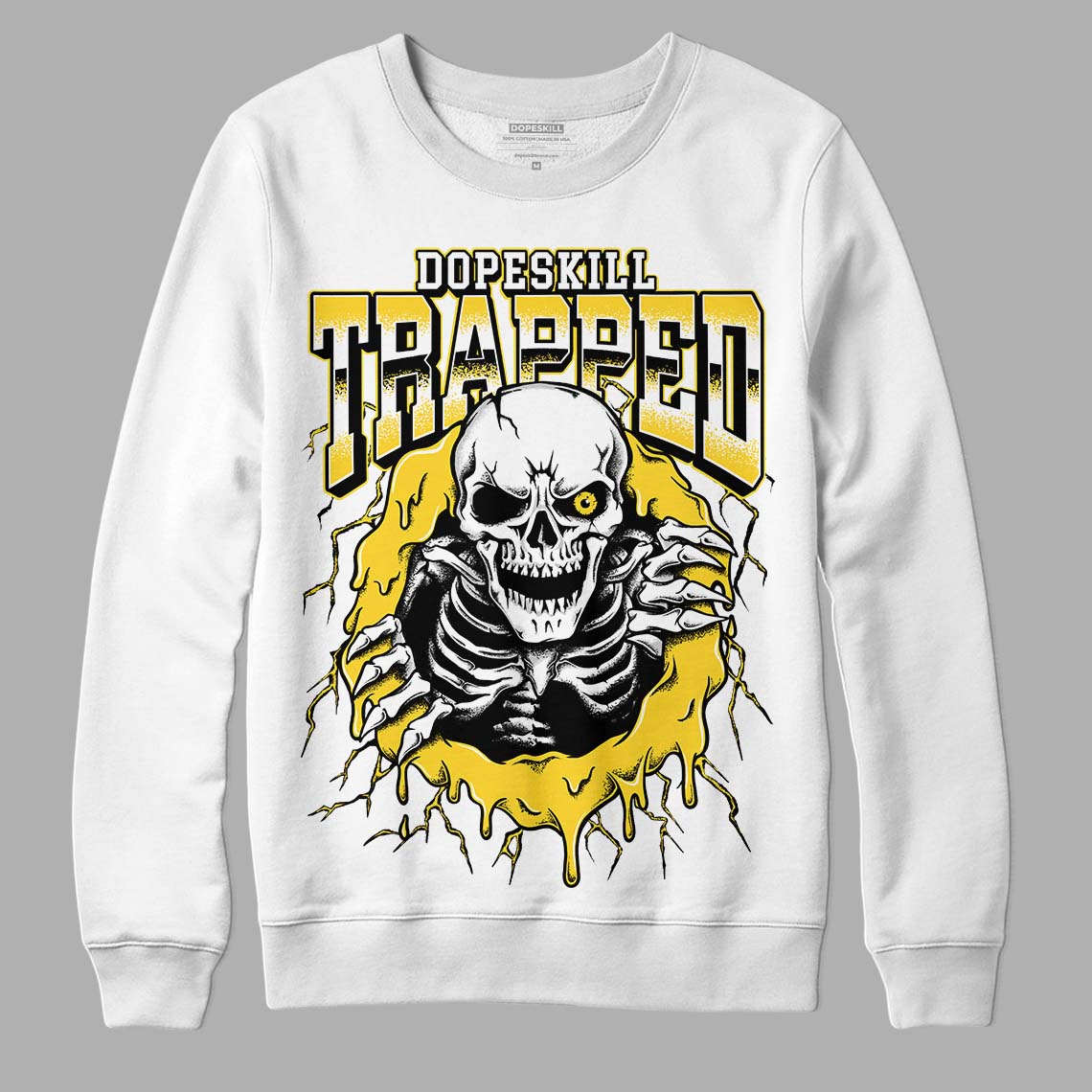 Black Tour Yellow AJ 4 Thunder superstreetwear Sweatshirt Trapped Halloween Graphic