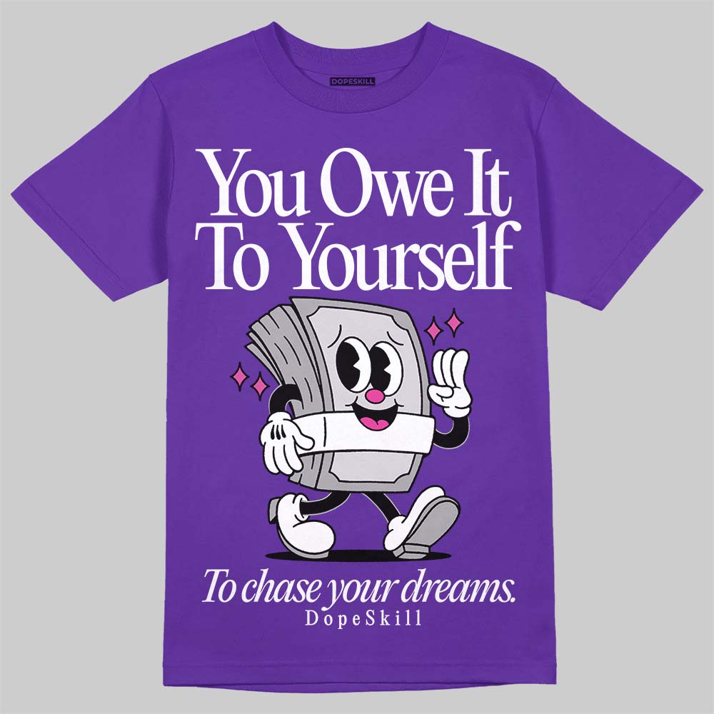 PURPLE Collection superstreetwear Purple T-shirt Owe It To Yourself Graphic