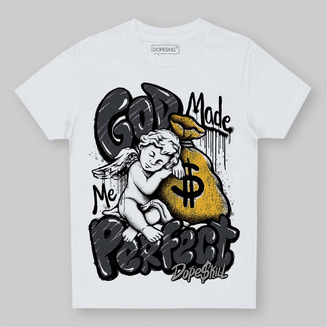 Black Cat 3s superstreetwear Toddler Kids T-shirt God Made Me Perfect Graphic