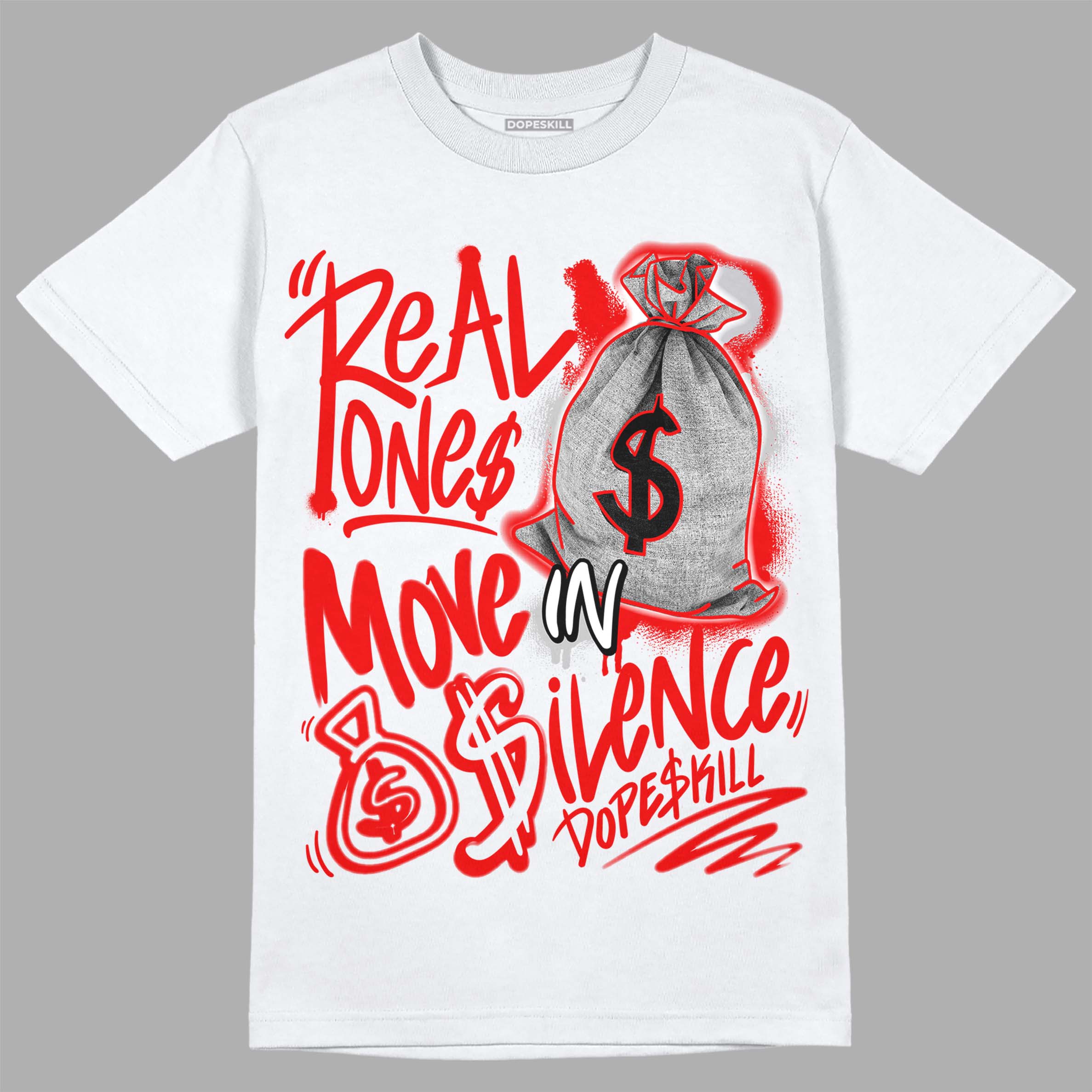 Cherry 12s superstreetwear T-Shirt Real Ones Move In Silence Graphic