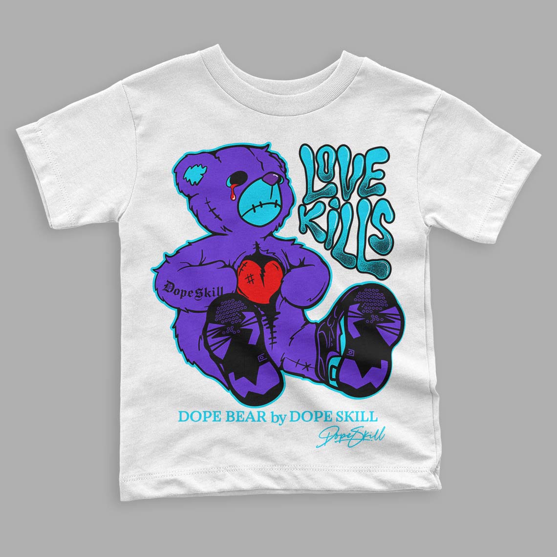 Aqua 6s superstreetwear Toddler Kids T-shirt Love Kills Graphic