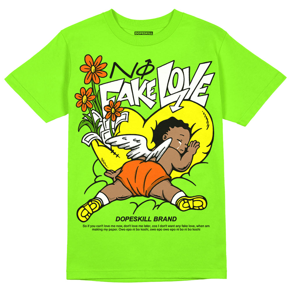 Neon Green Collection superstreetwear Neon Green T-shirt No Fake Love Graphic