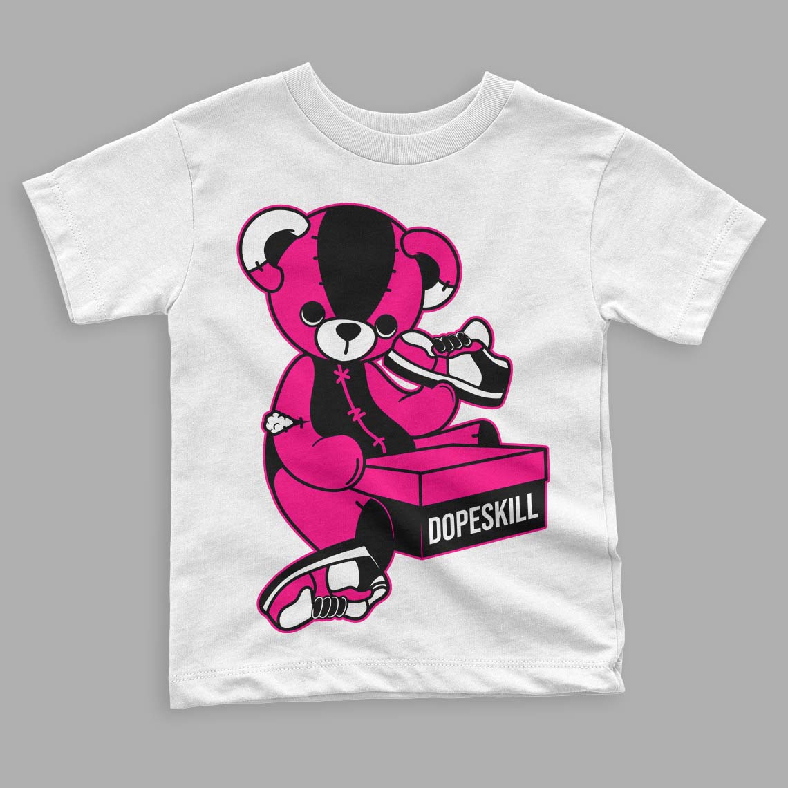 Fierce Pink 1s superstreetwear Toddler Kids T-shirt Sneakerhead BEAR Graphic