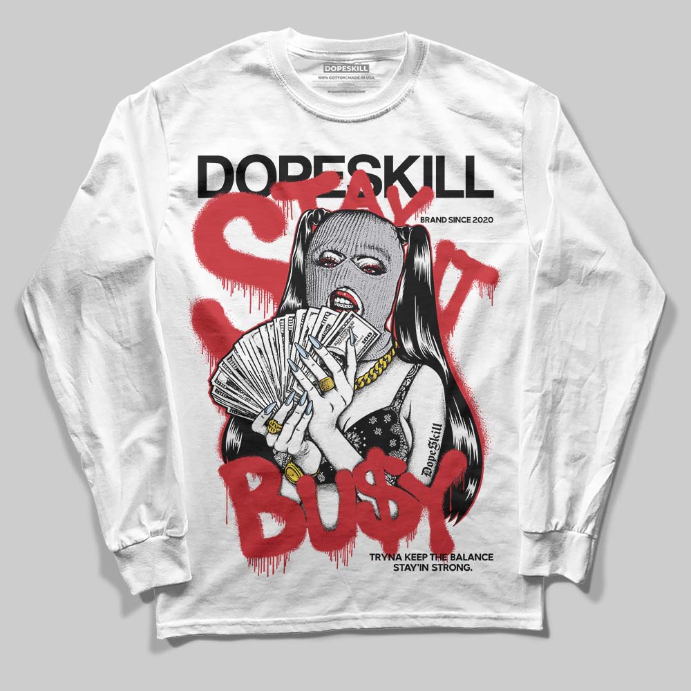 Black Metallic Reimagined 5s superstreetwear Long Sleeve T-Shirt Stay It Busy Graphic