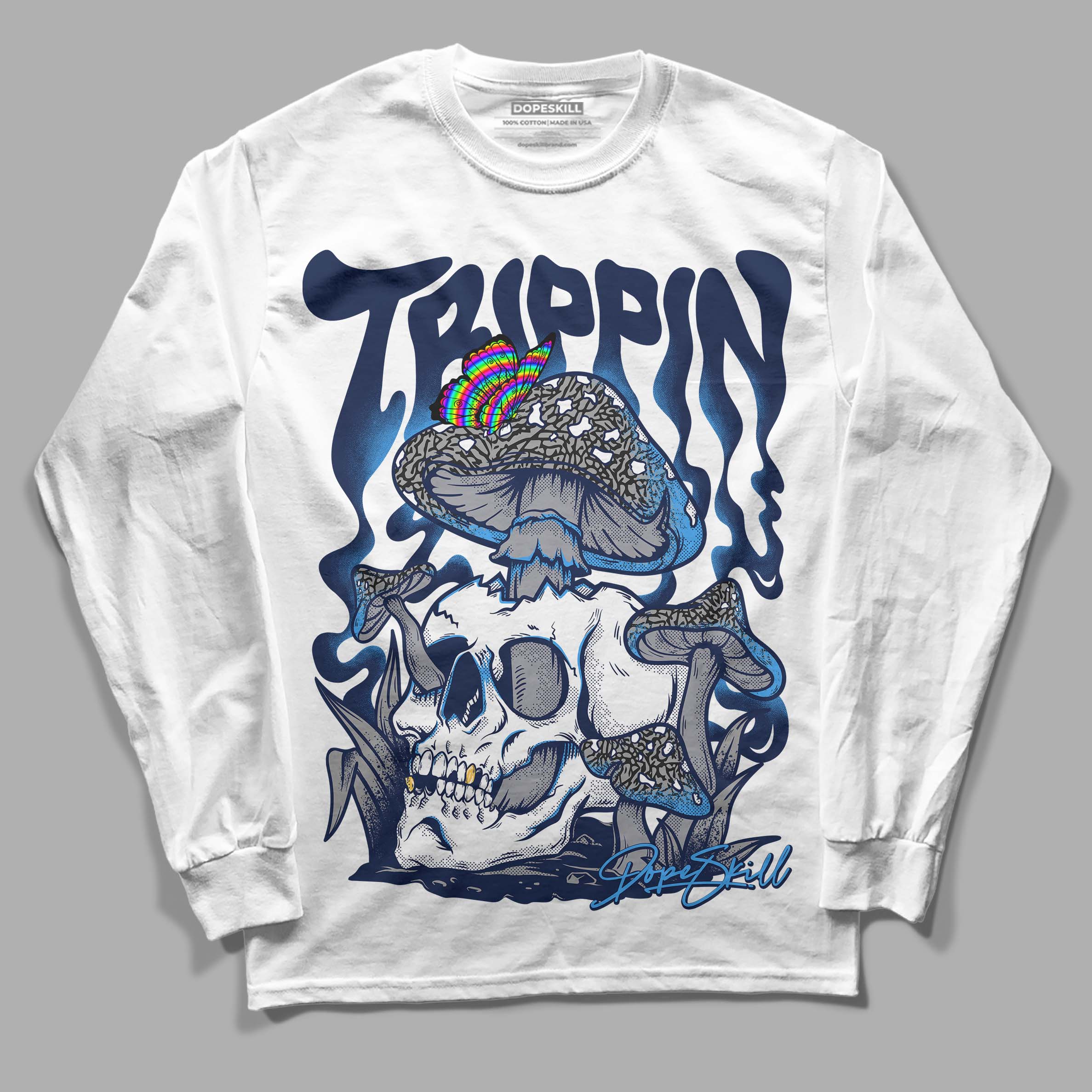 Midnight Navy 3s superstreetwear Long Sleeve T-Shirt Trippin Graphic