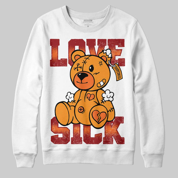 Orange Black White DopeSkill Sweatshirt Love Sick Graphic