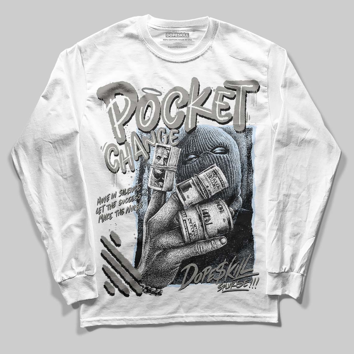 Cool Grey 9s superstreetwear Long Sleeve T-Shirt Pocket Change Graphic