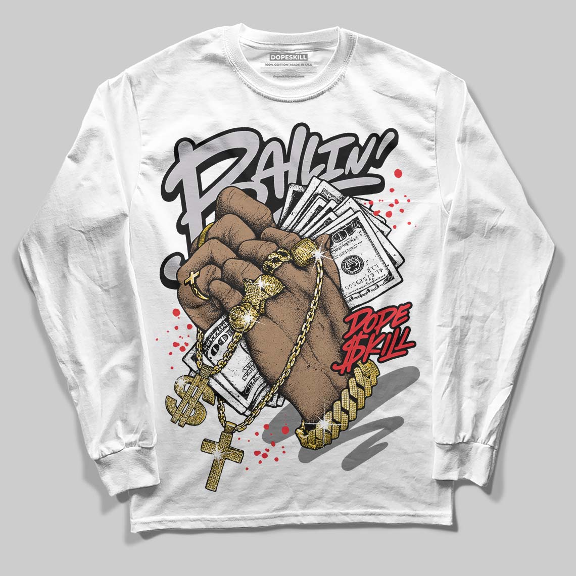 Grey Collection superstreetwear Long Sleeve T-Shirt Always Ballin' Graphic