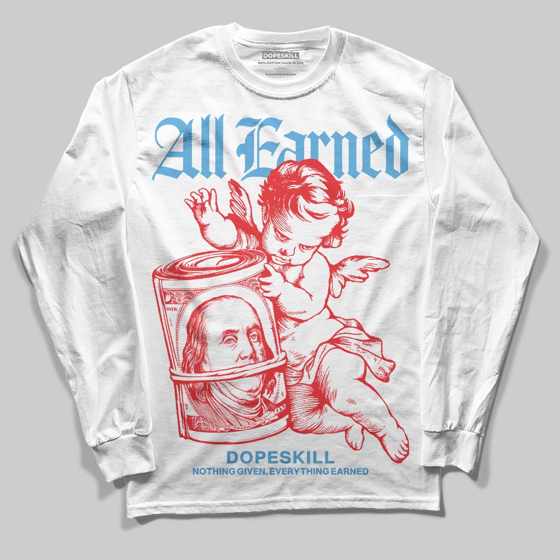 Cherry 11s superstreetwear Long Sleeve T-Shirt All Earned Graphic