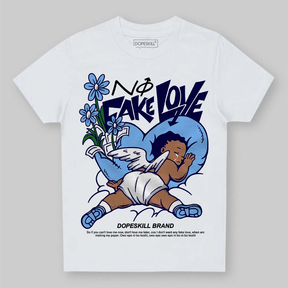 Powder Blue 9s superstreetwear Toddler Kids T-shirt No Fake Love Graphic