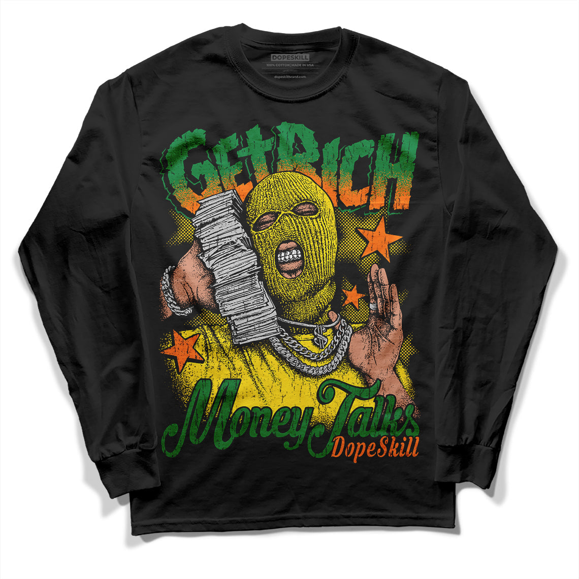 Dunk Low Reverse Brazil superstreetwear Long Sleeve T-Shirt Get Rich Graphic