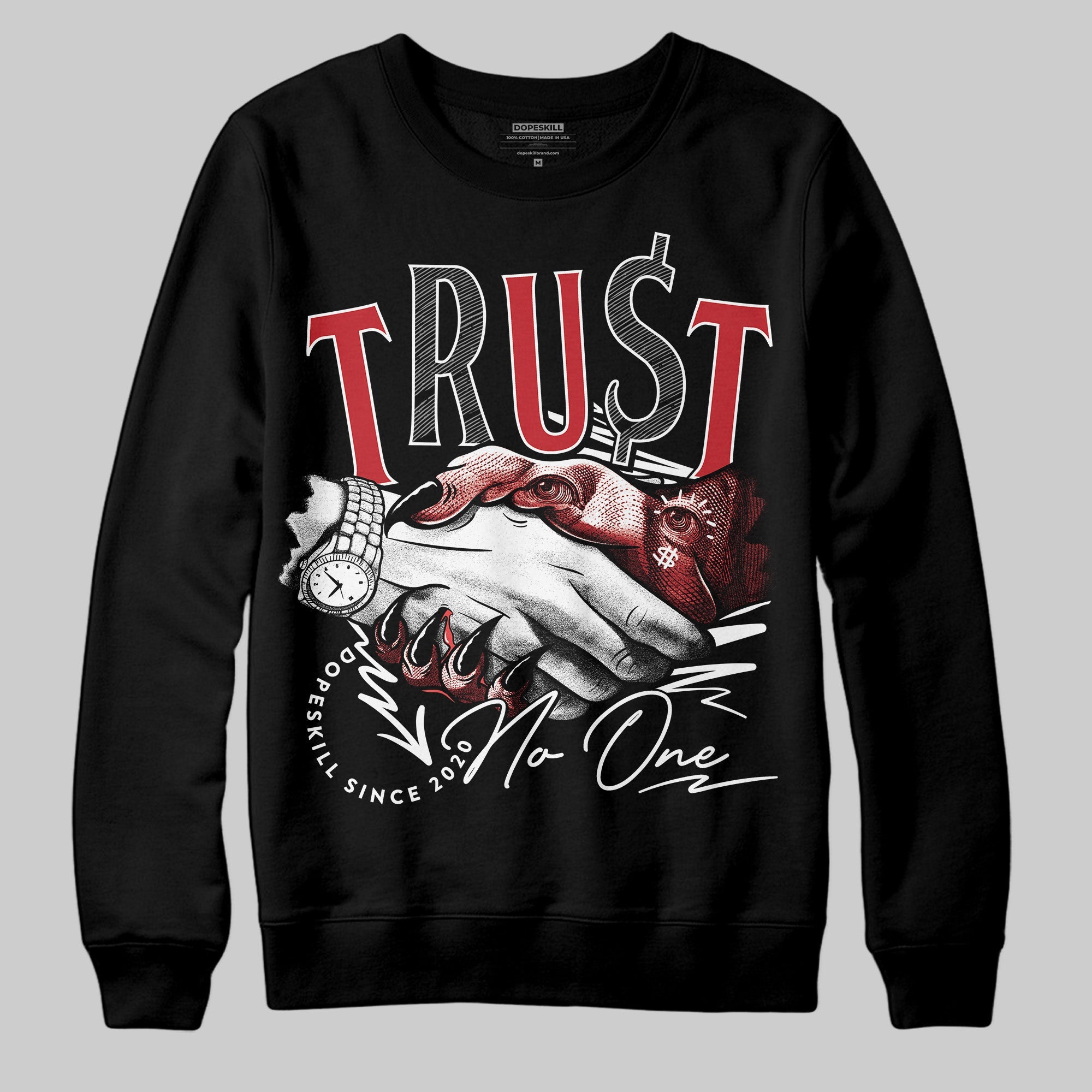 Bred 11s superstreetwear Sweatshirt Trust No One Graphic