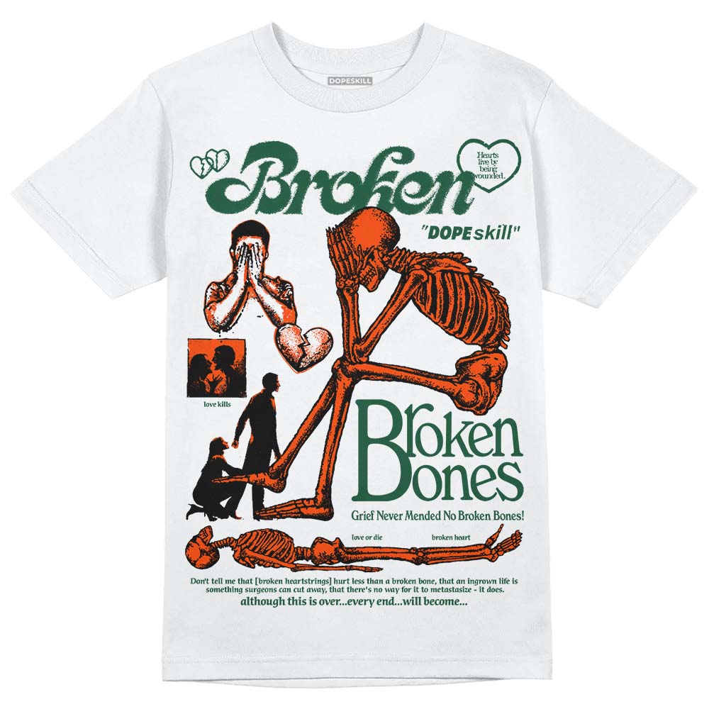 Dunk Team Dark Green Orange superstreetwear T-Shirt Broken Bones Graphic