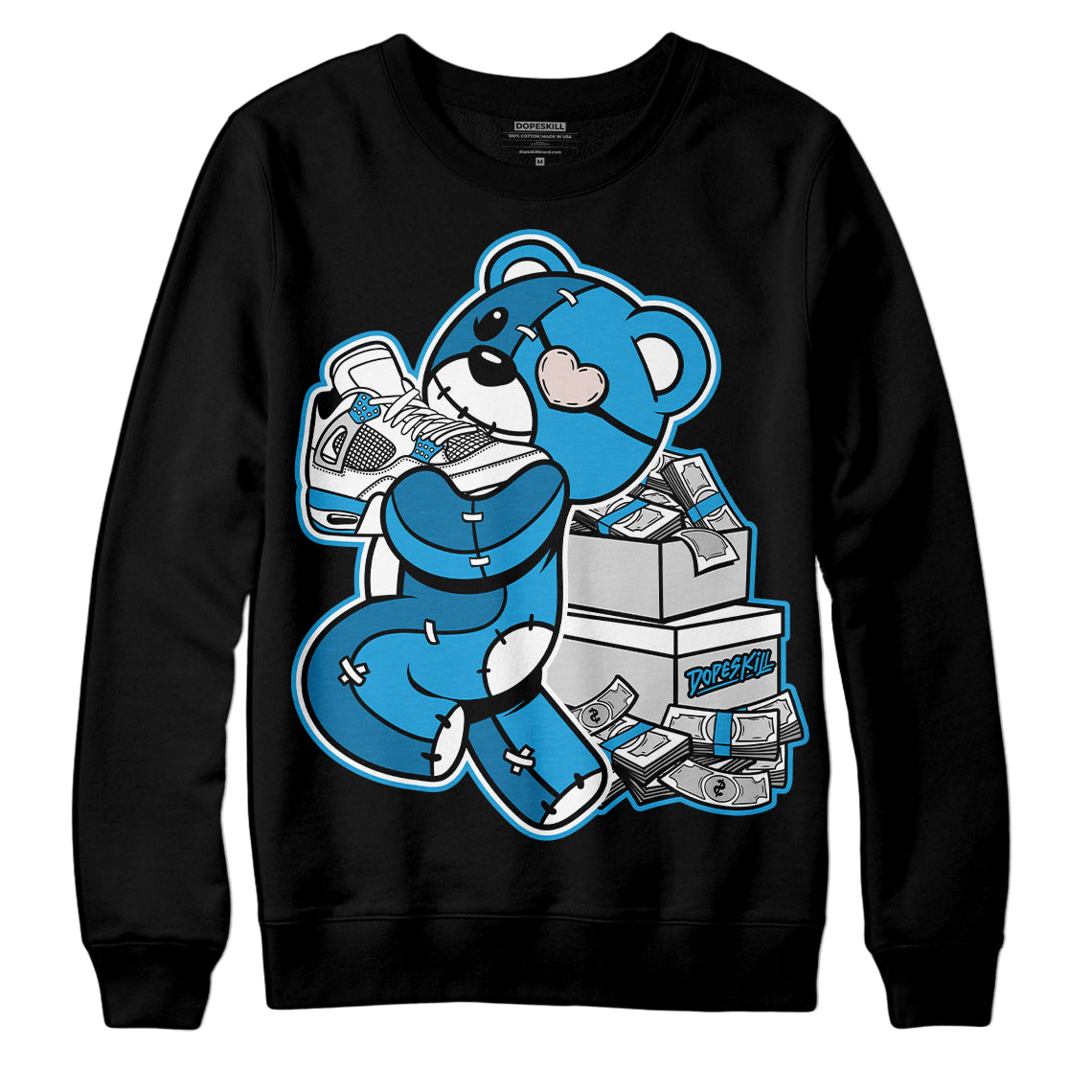 Military Blue 4s superstreetwear Sweatshirt Bear Steals Sneaker Graphic