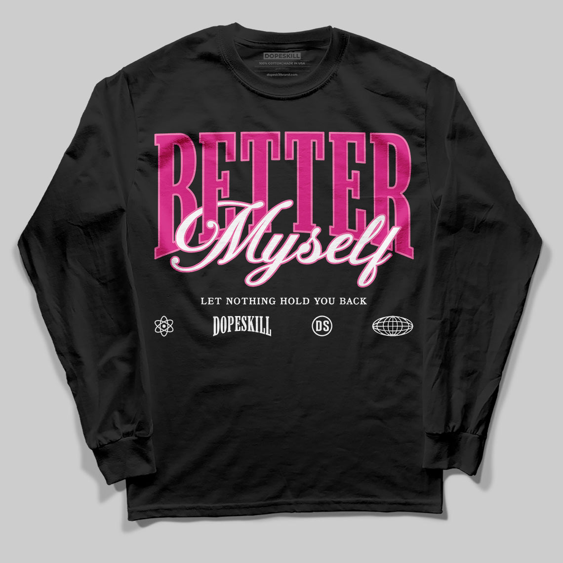 Rick RO Pink Leather Sneakers superstreetwear Long Sleeve T-Shirt Better Myself Graphic