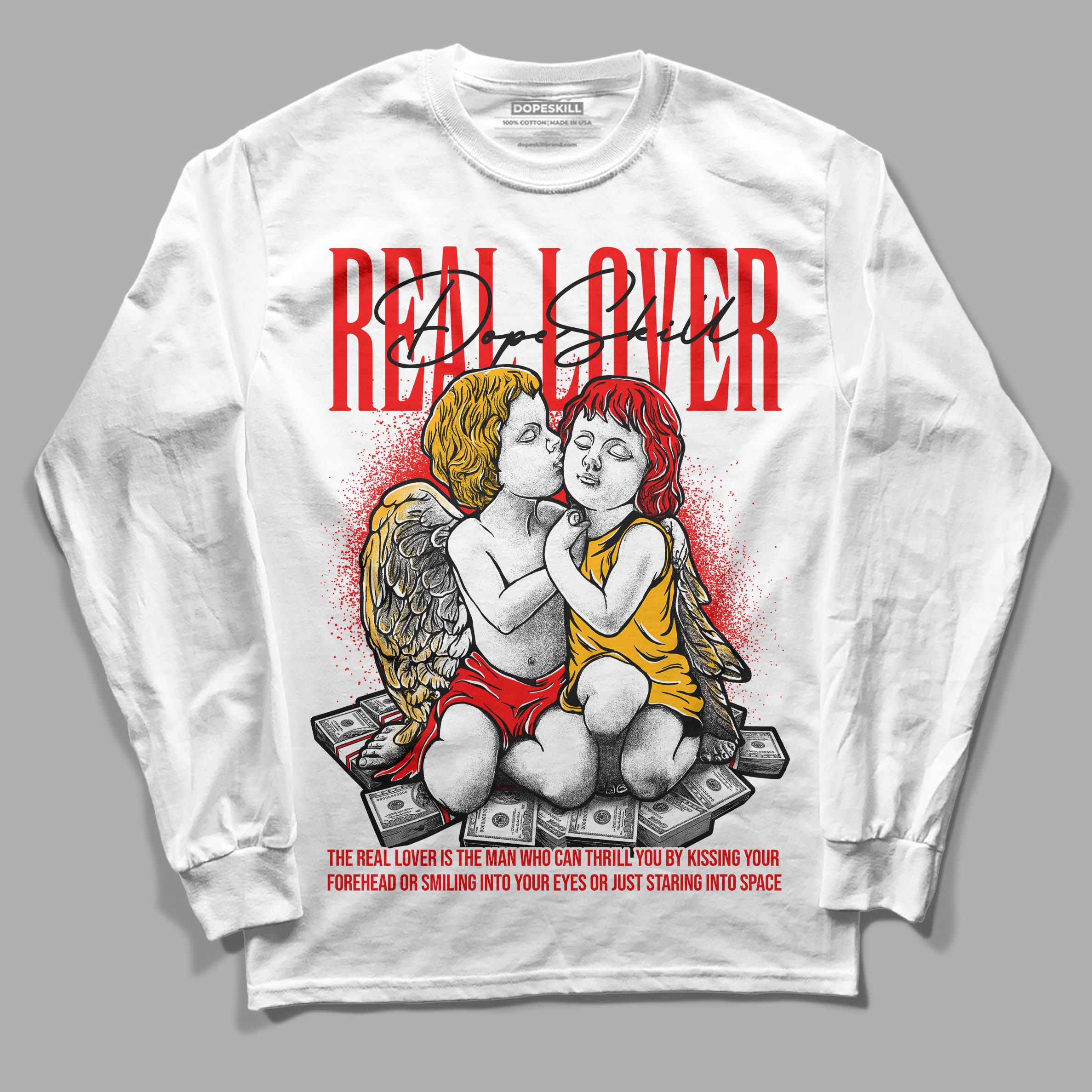 Red Collection superstreetwear Long Sleeve T-Shirt Real Lover Graphic