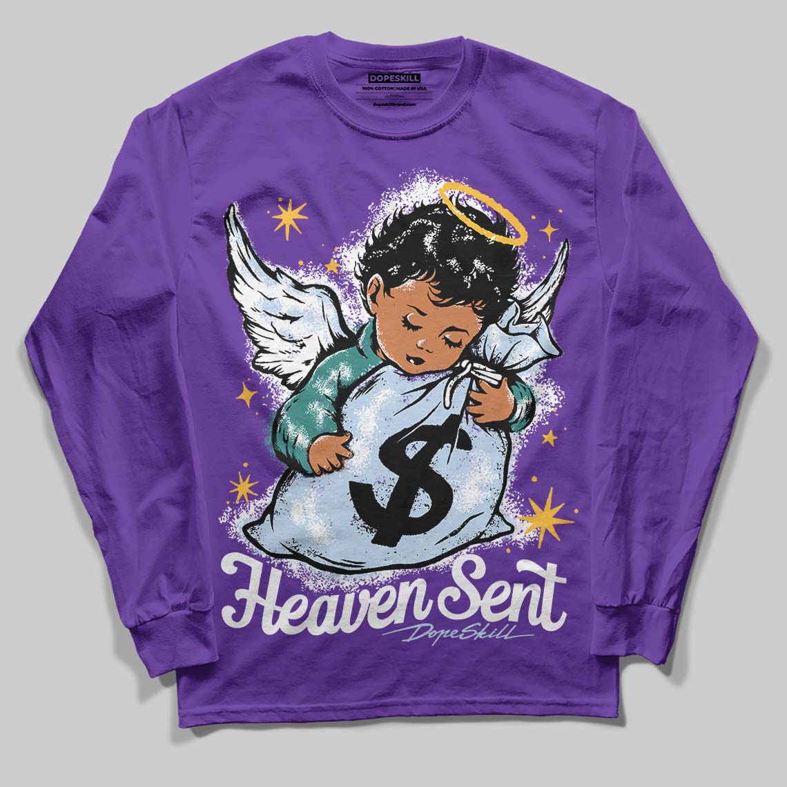 Grape 5s superstreetwear Long Sleeve T-Shirt Heaven Sent Graphic