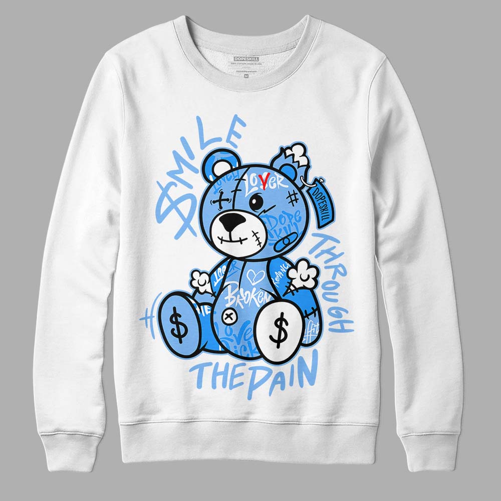 Powder Blue 9s superstreetwear Sweatshirt Smile Through The Pain Graphic