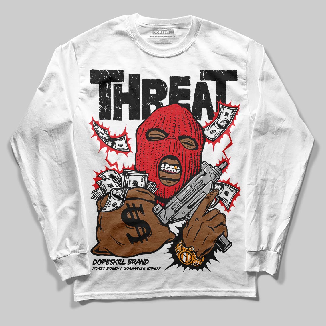 Dunk Panda White Black superstreetwear Long Sleeve T-Shirt Under Threat Graphic