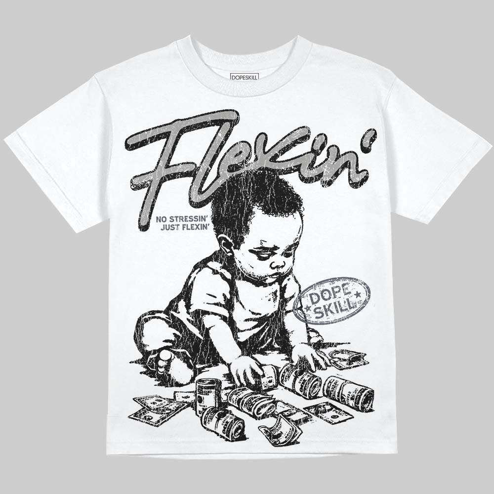 Cool Grey 11s superstreetwear Oversize Print T-Shirt Flexin' Graphic
